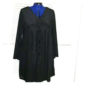 Nina Leonard Velvet Strip Burnout ShiftDress:Large Best Offer